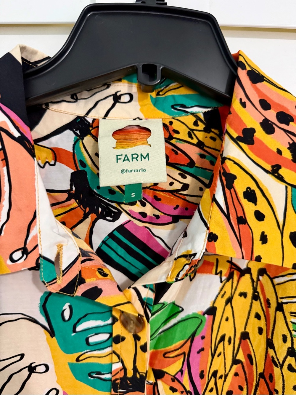 FARM Rio Multicolor Tropical Print Jumpsuit with Yellow Belt - Picture 2 of 8